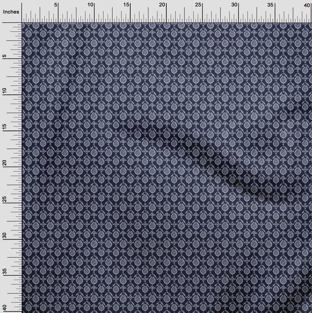oneOone Tela flexible de algodón con estampado floral de bloques cortados a medida de 40 pulgadas de ancho