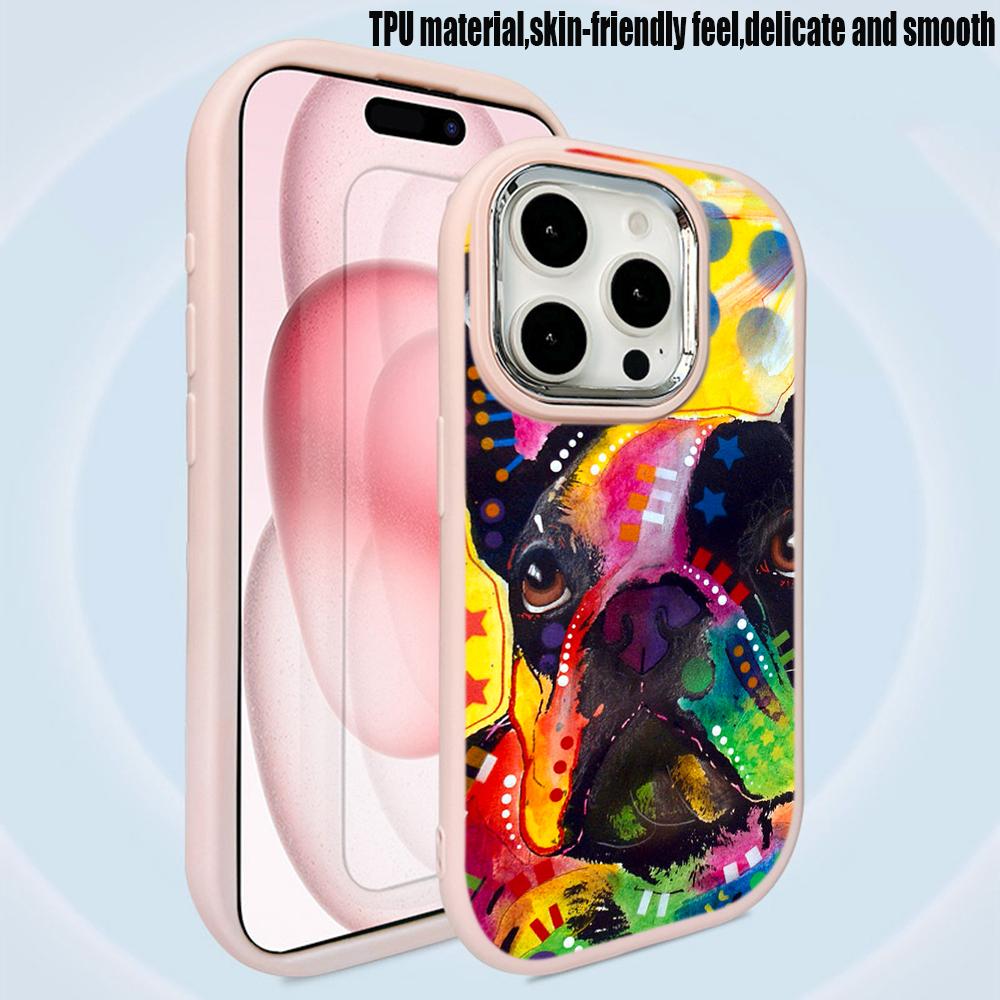Für iPhone 13 14 15 Pro Max Samsung Galaxy A14 A15 A24 Xiaomi 13T Redmi 12C Soft Chubby Handyhülle A44 Französische Bulldogge Hund TPU-Abdeckung
