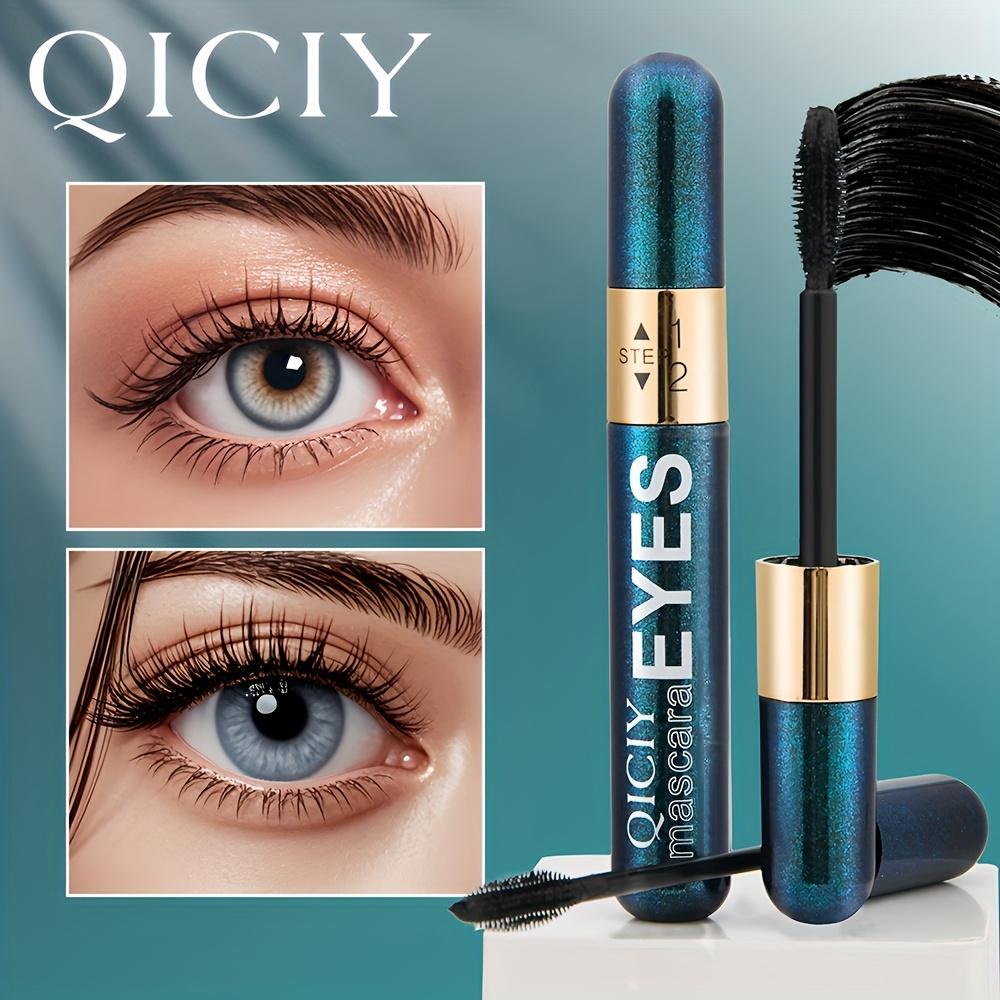 2-in-1 4D Fiber Eyelash Mascara Curling and Lengthening, Super Waterproof, Volumizing Black Mascara Perfect Fit Makeup Cosmetic