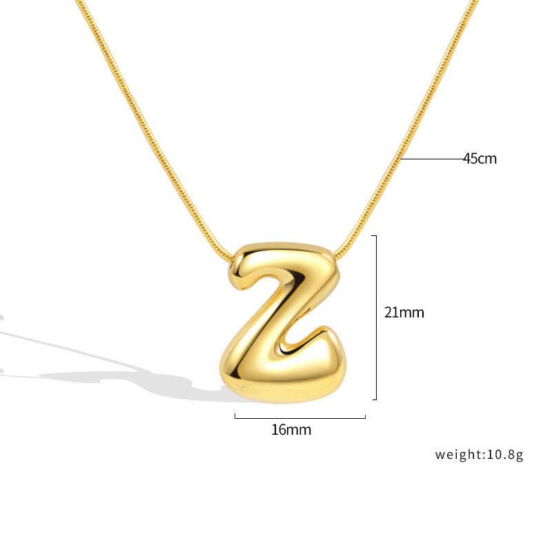 VENTFILLE 925 Sterling Silver 26 Letters Necklace For Women Gift Smooth Cute Balloon Jewelry Accessories Dropshipping Wholesale