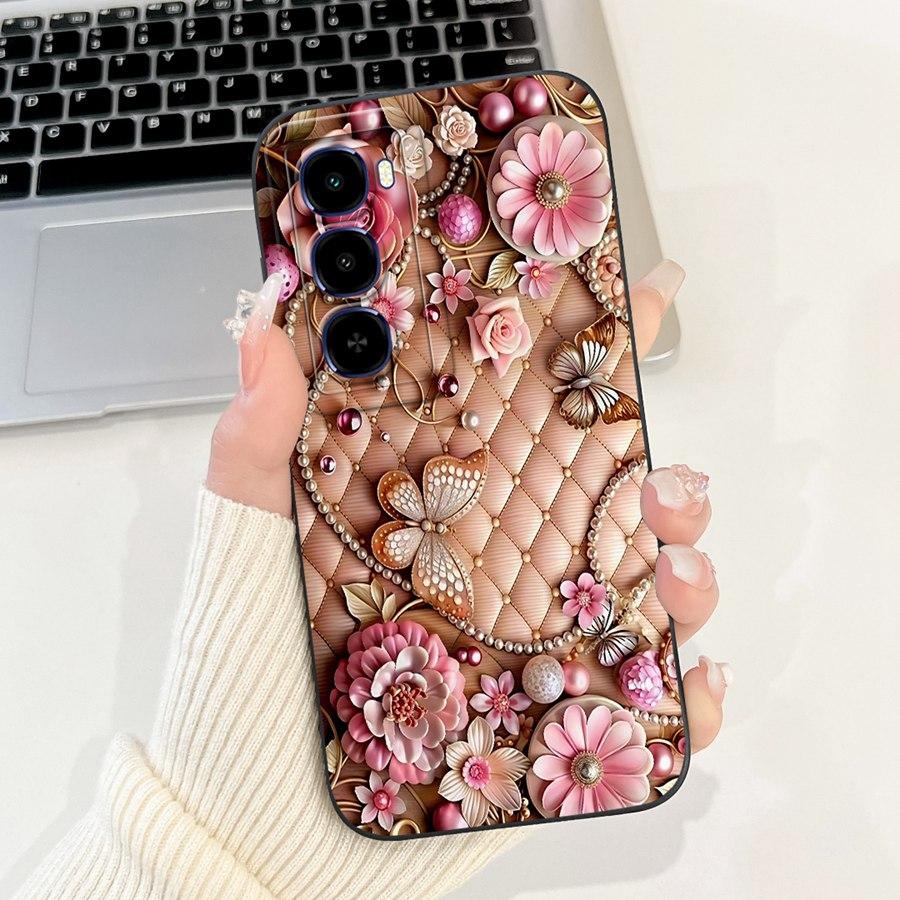 For Itel City 100 4G Phone Case Shell flower 2025 Painted Soft Silicone Proective Coque For Itel City100 Back Cover 6.75''