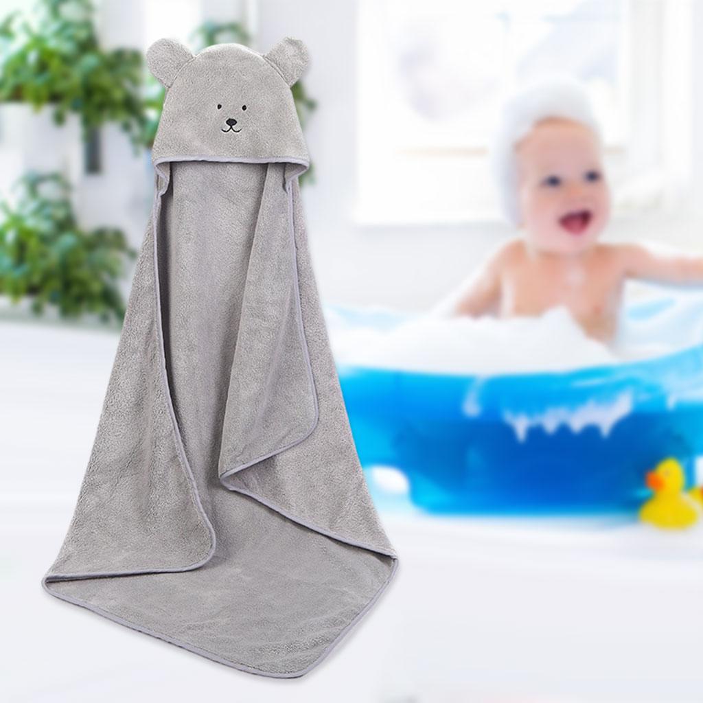 Cartoon Design Baby Hooded Towel Fleece Washcloths Wash Bathrobe Blanket for Children Unisex
