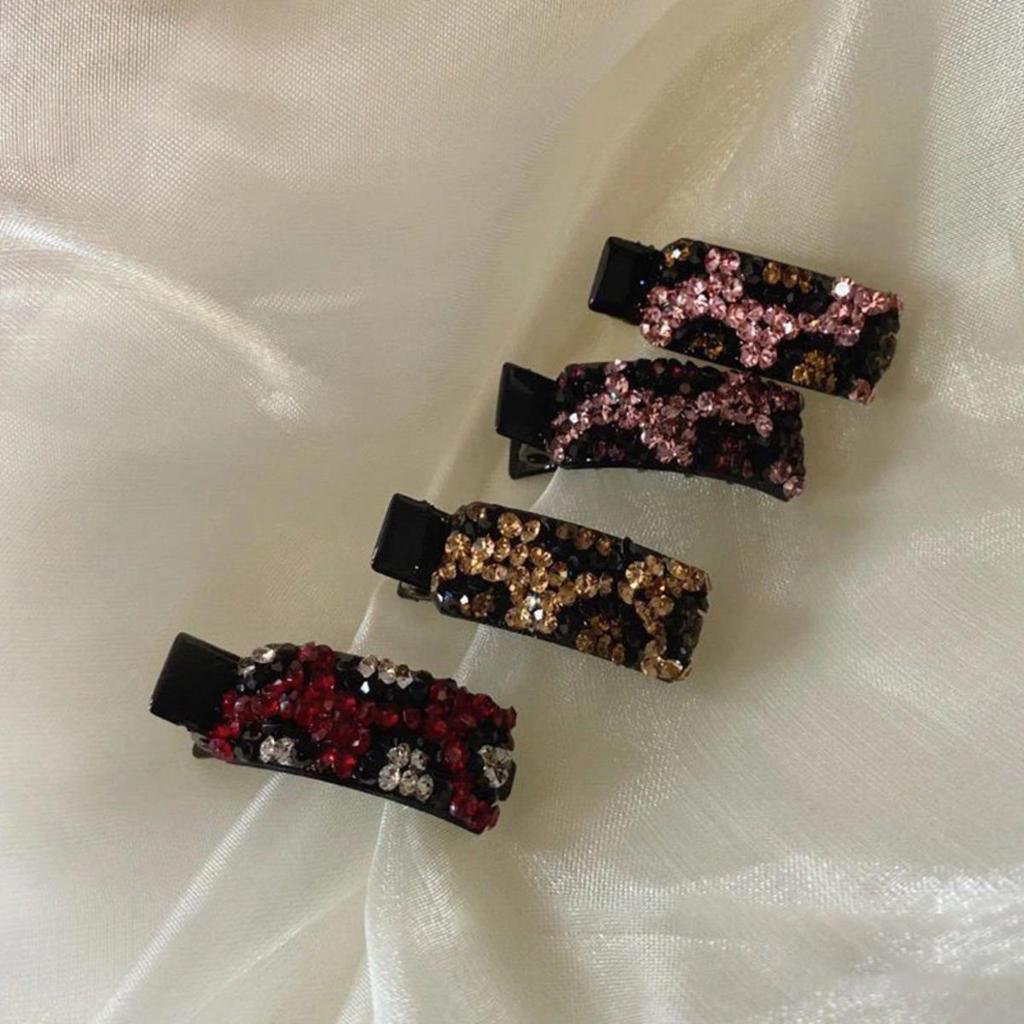 Rhinestone Bangs Duckbill Hair Clips Barrettes Small Bow Hairpin Hair Accessories for Women Hairpin Ponytail Headwear