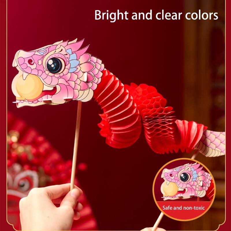 Chinese Snake Dance Craft Set Handmade 3D Snake Paper Puppet Set for Children Adult School Kindergarten