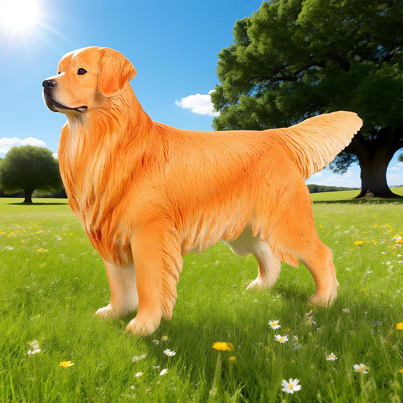 Realistic Large-Size Heart Dog Model: Golden Retriever, Bulldog, Pit Bull for Home or Car Decoration
