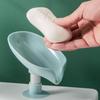 Suction Cup Leaf Shape Soap Box Drain Soap Holder Box Bathroom Shower Stable Soap Holder Sponge Storage Plate Laundry Soap Dish
