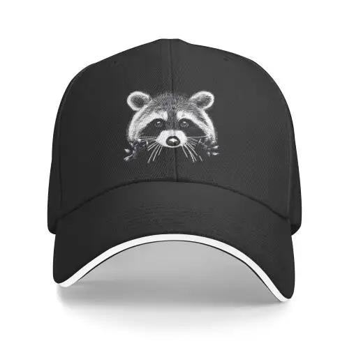 Raccoon Baseball Caps Peaked Cap Cute Animal Sun Shade Hats for Men Animal Lovers Snapback Denim Four Seasons Casual