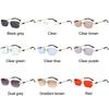 Retro Rimless Sunglasses for Women Men Trendy Frameless Rectangle Sun Glasses Retro Shades Fashion Summer Travel UV400 Eyewear