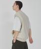 WEGO Nylon Layered Short Sleeve Loose Street Size Beige Men's 2-Piece V-Neck Vest, T-Shirt, Fit, Style, Spring/Summer Outfit, Gift, Present,