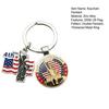 Pendentif Porte-clés, Porte-clés Double Pendentif Combiné, Porte-clés pour le 250e Anniversaire de la Fondation des États-Unis avec Anneau Métallique Épaissi
