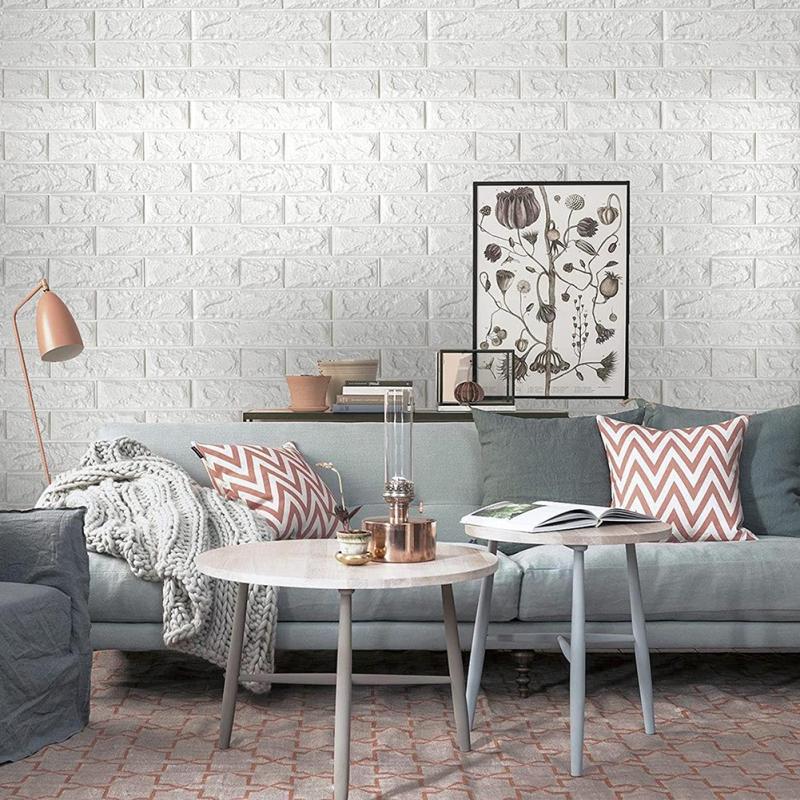3d Three-dimensional Brick Pattern Wall Sticker Self-adhesive Waterproof Anti-collision Soft