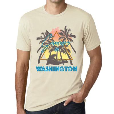 Men’s Vintage Tee Shirt Graphic T Shirt Summer Triangle Washington Natural