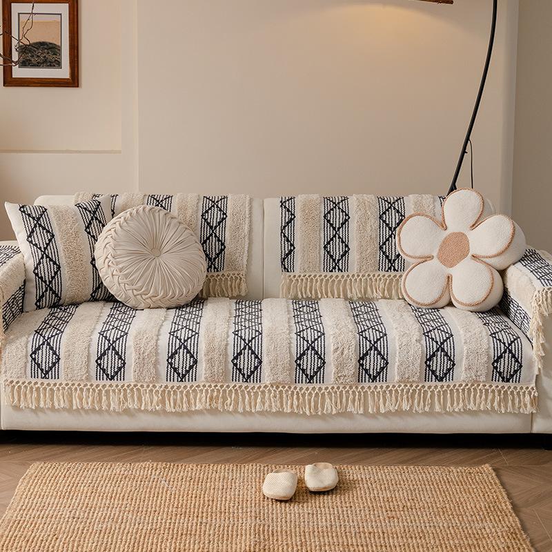 Straight Row Four-Person Sofa Cushion, Universal Anti-Skid In All Seasons  New Seat Cushion Cover, Light Luxury And Advanced Sense