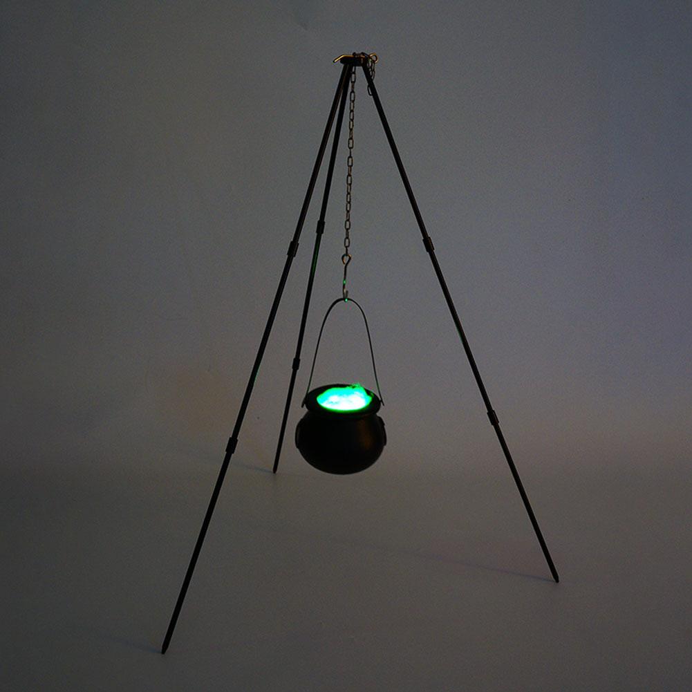 Chaudron de sorcière sur trépied avec lumières, Pot de sorcière noir Bol décoratif d'Halloween, Décoration seau à bonbons pour Maison Porche Jardin Pelouse Fête