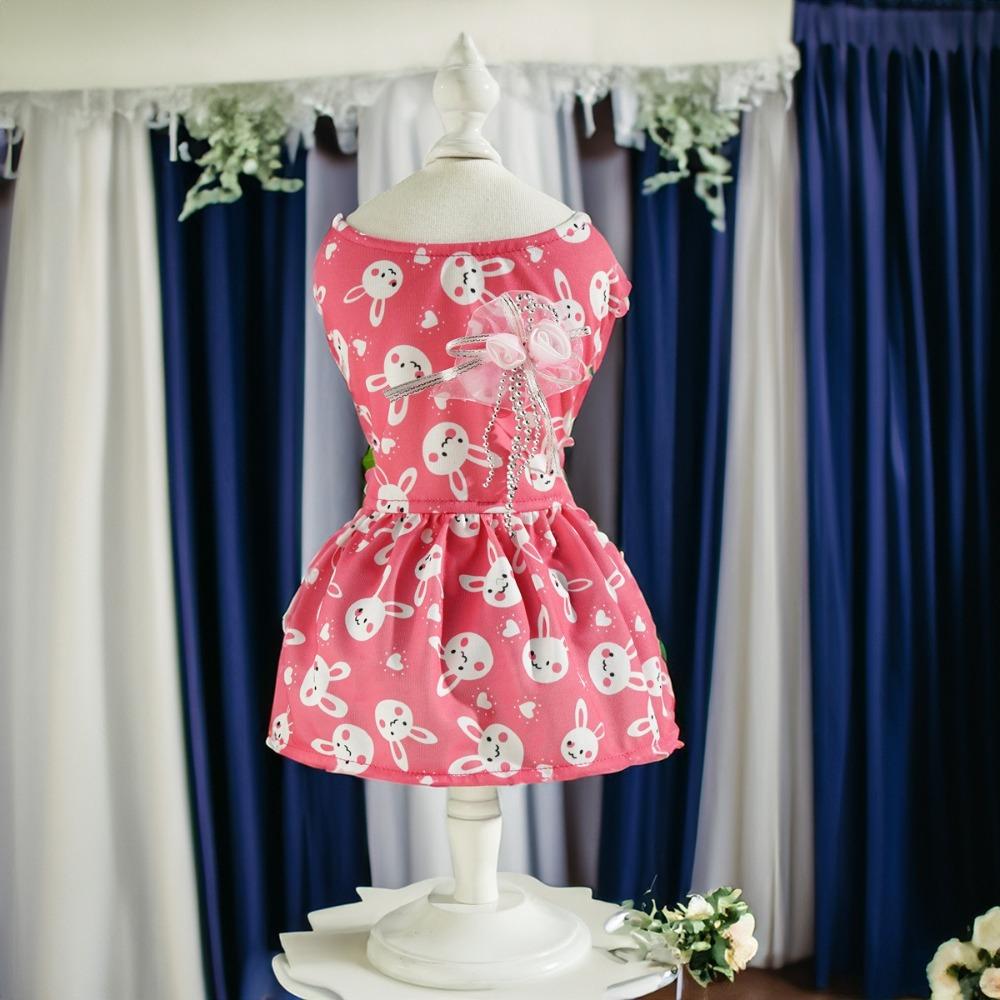 

Cute Easter Rabbit Dog Dress Breathable Dog Clothes Pet Skirt Cat Apparels Spring Summer S