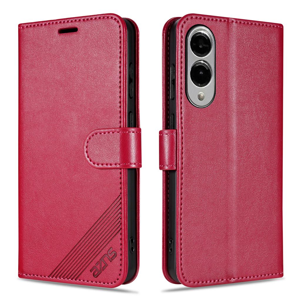 AZNS For Samsung Galaxy S25 Edge Case Anti-Scratch PU Leather Stand Wallet Phone Cover