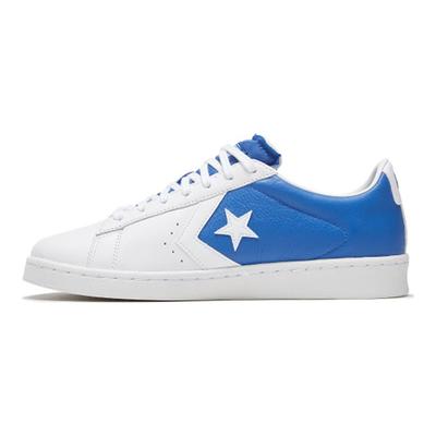 Cons Pro Leather Retro Slip Resistant Low Top Skate Shoes Unisex Sneakers Blue White 167590C