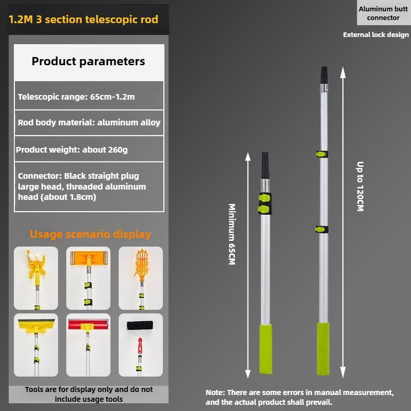 Roller Brush Extension Pole Aluminum Alloy Positioning Telescopic Rod Multi Functional Extendable Extension Rod
