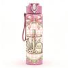 1PC Lace Bow Cross Religious Vintage Print 750ml Color Plastic Sports Water Bottle Leakproof Flip Straw Lid Suitable for Sports Office Home Use