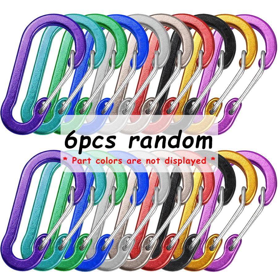 6/12pcs 5cm Gourd Shape Keychain Colorful Aluminum Alloy Metal Carabiner Outdoor Backpack Ornament Portable Kettle Hook