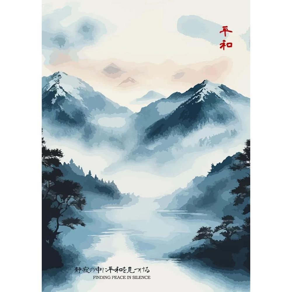 Japanese Vintage Posters Crane Mount Fuji Prints Lake Fishing Lotus Flower Canvas Painting Wall Pictures Home Living Room Decor