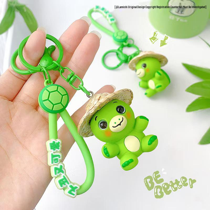 

Очаровательный силиконовый брелок-черепашка - Уродливая и милая черепашка, подвеска-аксессуар серии Little Eight 5 cm светло-зеленый