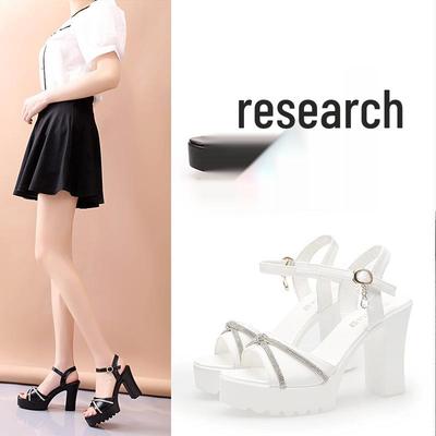 Versatile Women's Summer Chunky Heel Platform Sandals - Soft Leather, Comfortable, Fashionable, Height-Boosting.