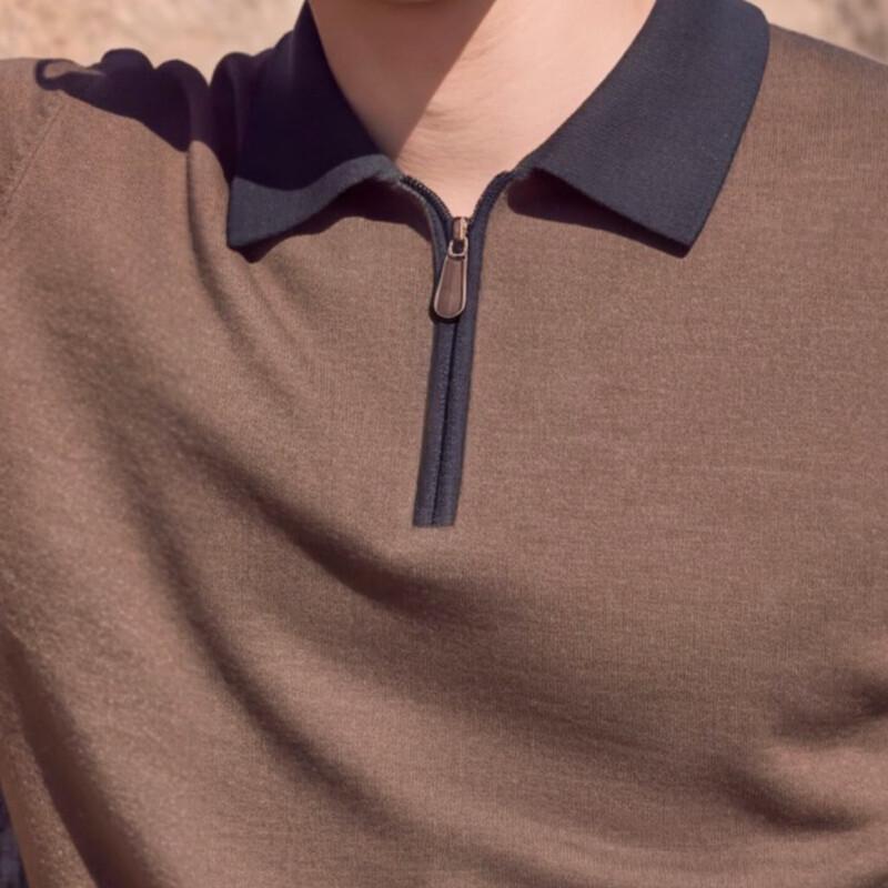 Antonio Men's Modal-Cotton Blend Long Sleeve Polo Shirt