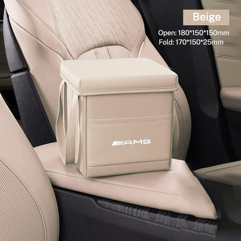 Multi-use Car Folding Trash Can Garbage Portable Storage Bag Keychain For Mercedes Benz AMG A C E V R Class GLC SLK SL Vito RW7
