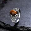 Luxury Rhodochrosite Zircon Ring  New S Silver Ring Wholesale Oval Tiger's Eye Rings Gift for Women