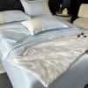 Sleepy Grace Ice Silk Embroidered Splicing Jacquard Water Washed Tencel Summer Quilt Set of Four