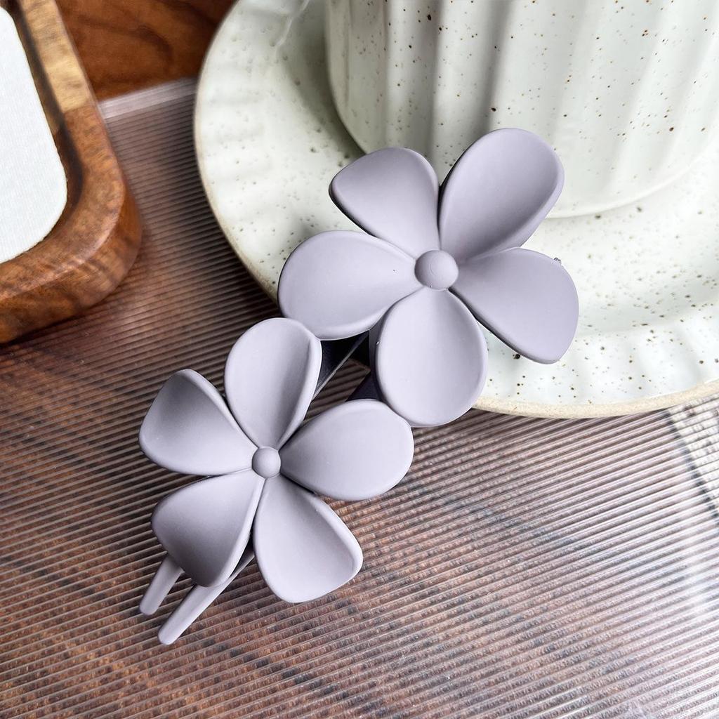 Elegant Matte Flower Updo Duckbill Hair Clip for Women