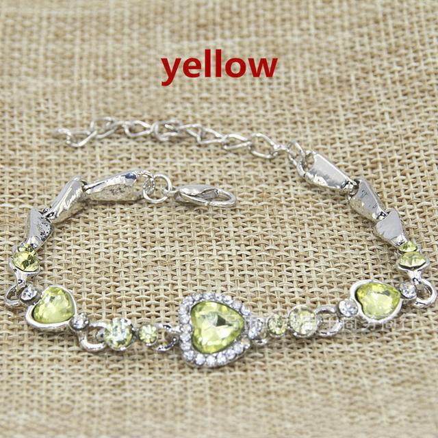 Selling Heart Crystal Zircon Crystal Bracelet For Women Party Wedding Jewelry Bangle Accessories