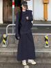 2026 Korean Style Spring/Autumn Elegant Three-Piece Set: Long Sleeve Top and Retro Skirt