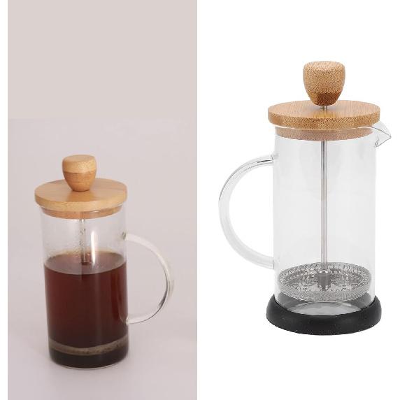 French Press Coffee And Tea Maker,Stainless Steel Glass Coffee Press,French Press Heat Resistant Hand Brewing Filter High Borosilicate Tea Coffee