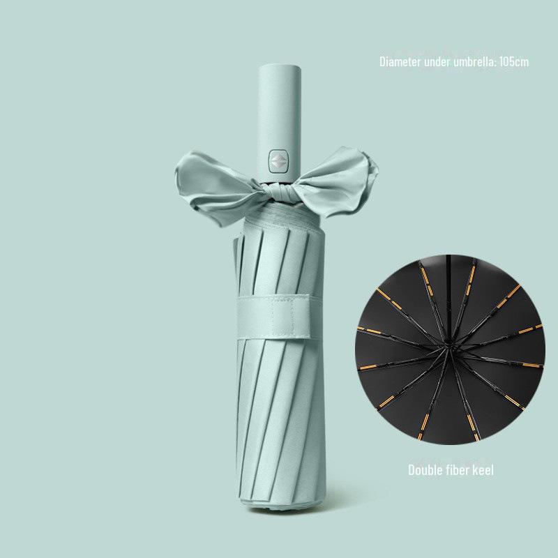 Pánský retro černý skládací slunečník – Unisex, vzor novin.