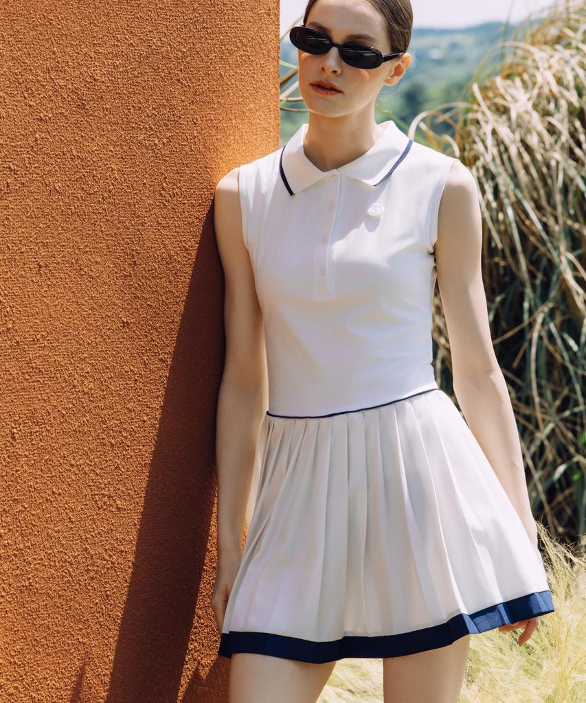 OBER GOLF Active Pleated Dress (White)