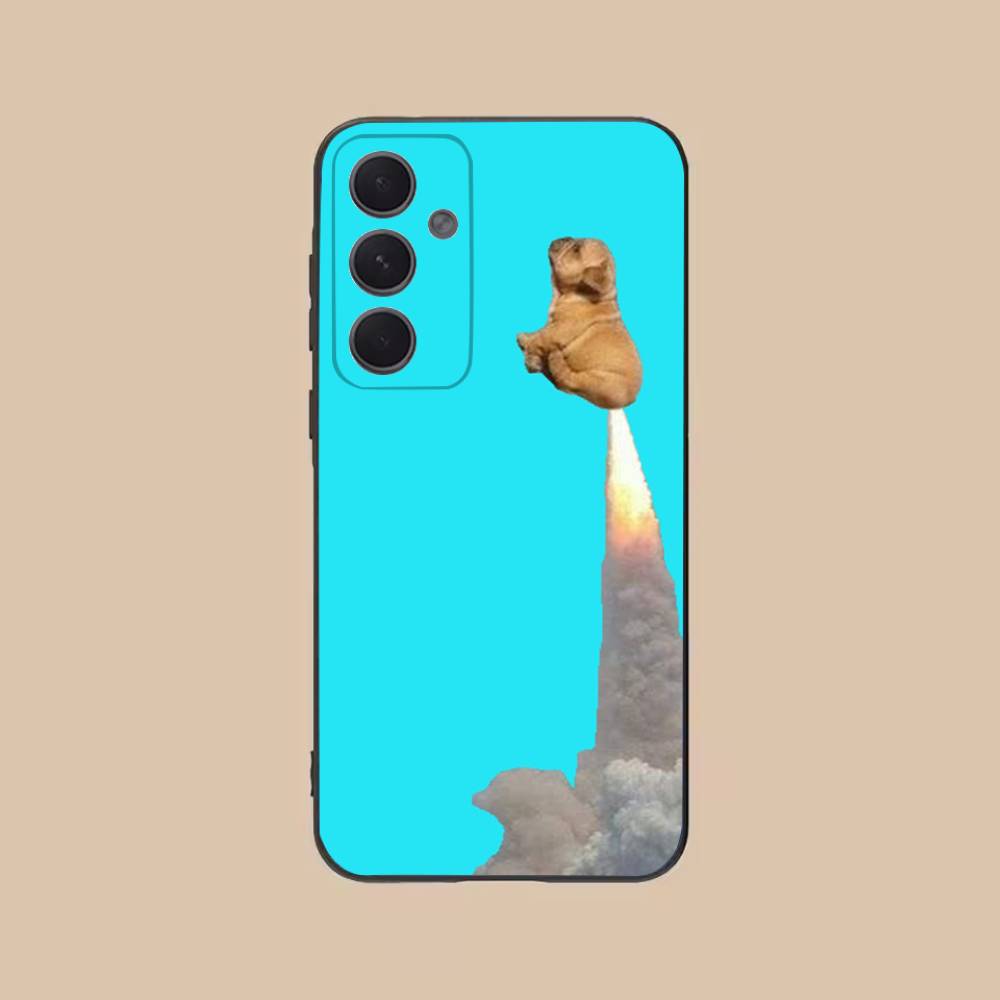 Viral Dog Phone Case For Samsung S25,24,21,22,23,20,S30,Ultra,Plus,Fe,Lite,Note,5G Black Cover