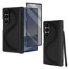 Business Magnetic Hinge Protect Leather Case for Samsung Galaxy Z Fold 8 7 6 with Anti-peep Glass Screen Film & S Pen Slot Cover