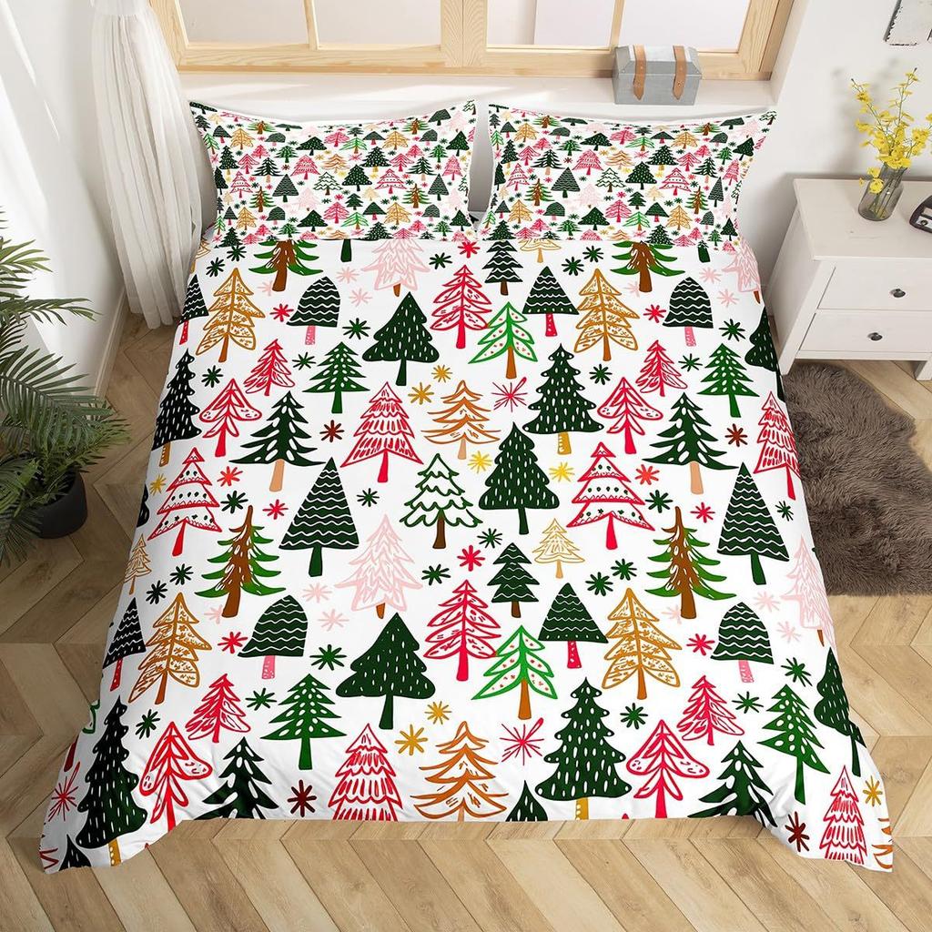 Cartoon Santa Claus Down Comforter Set Bedding Set 3-piece Duvet Cover Set