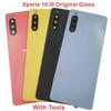 Vetro Per Sony Xperia 10 III Coperchio Batteria Guscio Posteriore Rigido Sportellino Posteriore + Lente Fotocamera + Adesivo LOGO