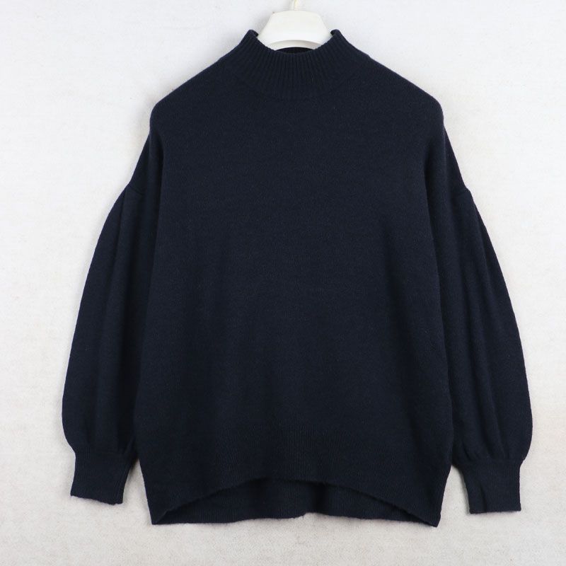 

Sunshine House Fall and Winter New Arrival Export Fashion Es Home round Neck Loose Plus Size Casual Women s Sweater Knitwear Dark Blue XS: Bust size 106