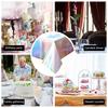 5PCS Rectangular Laser Disposable Tablecloth Shiny Iridescent Tablecloth  Birthday Party Supplies
