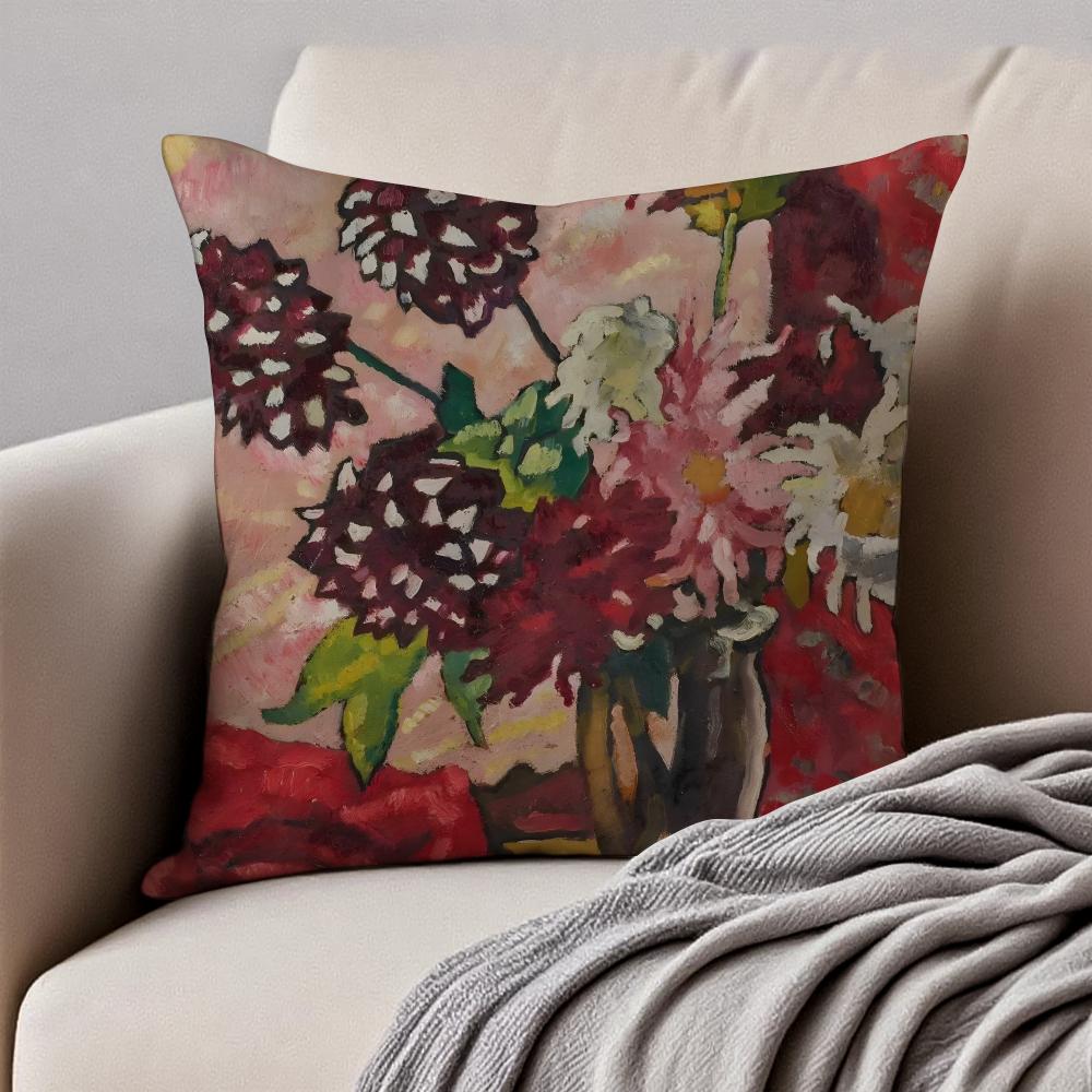 PostImpressionism LLouis Valtat Cushion Cover Pillowcase Antidustmite Invisible Zipper Short Plush Sofa Cushion
