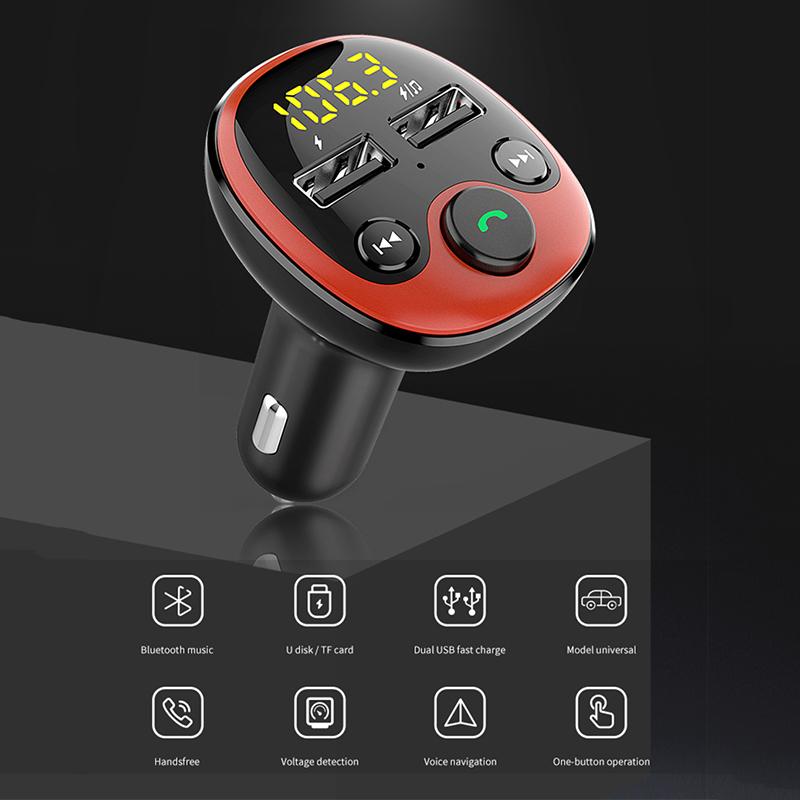 FM Radio Transmitter Car Bluetooth MP3 Player Handsfree Car Kit Dual USB Charger TF U Disk Music Player Car Accessorie