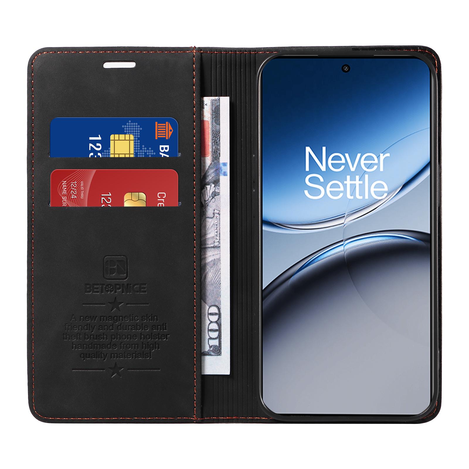 

BETOPNICE 003 For OnePlus Nord 4 Wallet Case Leather Phone Cover with Stand Black