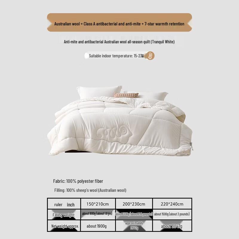 Mercury Home Textiles Australian Wool Quilt