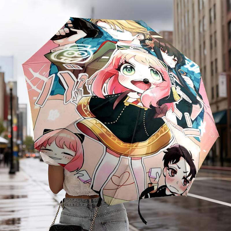 Cute anime spy Famliy Umbrella 8-Frame for Travel, camping, Casual Lightweight Portable Umbrella, Essential for every family Holidays Gift