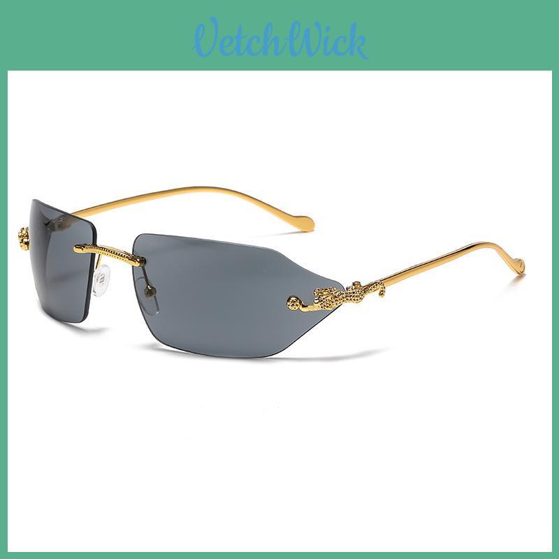 Cheetah Head Unisex Frameless Sunglasses With Uv400 Nonpolarized For Fashion And Travel