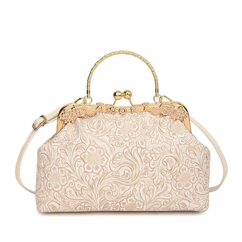 1 шт. Изысканный клатч Модный китайский стиль Принт Сумка через плечо Женская сумка Элегантный кожаный PU Женская вечерняя сумка на цепочке